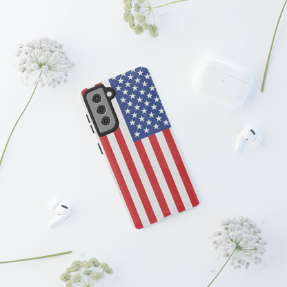 Patriotic Phone Case - Tough Cases for Veterans, USA Lovers, Independence Day, Memorial Day, Flag Design - TRV