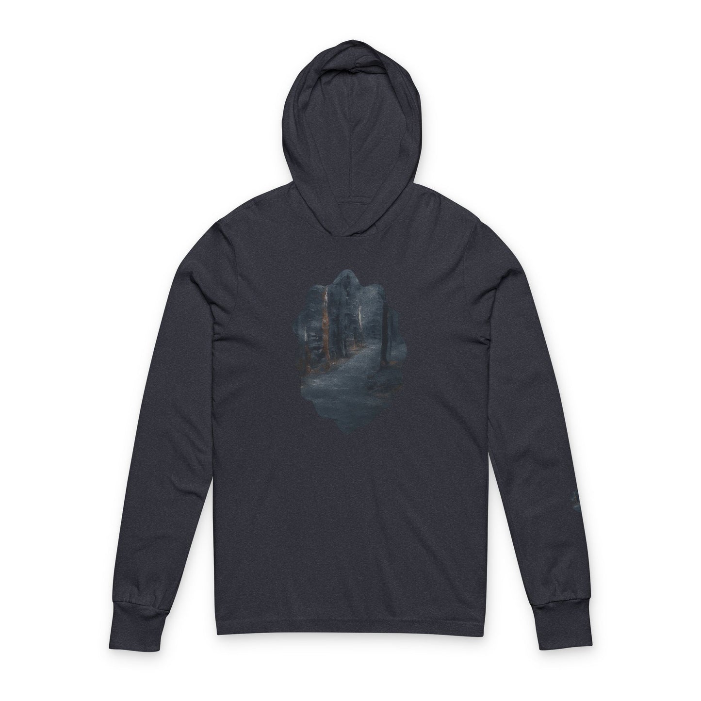 Unisex Hooded Long Sleeve Tee with Dreamy Forest Design | Cozy Casual Wear, Perfect for Camping, Hiking, Gift for Nature Lovers - TRV