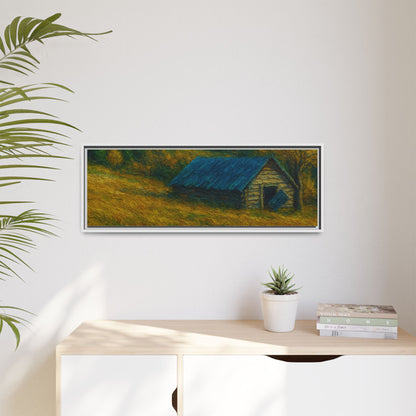 Framed Matte Canvas Print, Rustic Artwork, Farmhouse Decor, Nature Wall Art, Gift for Home, Autumn Decor, Landscape Painting