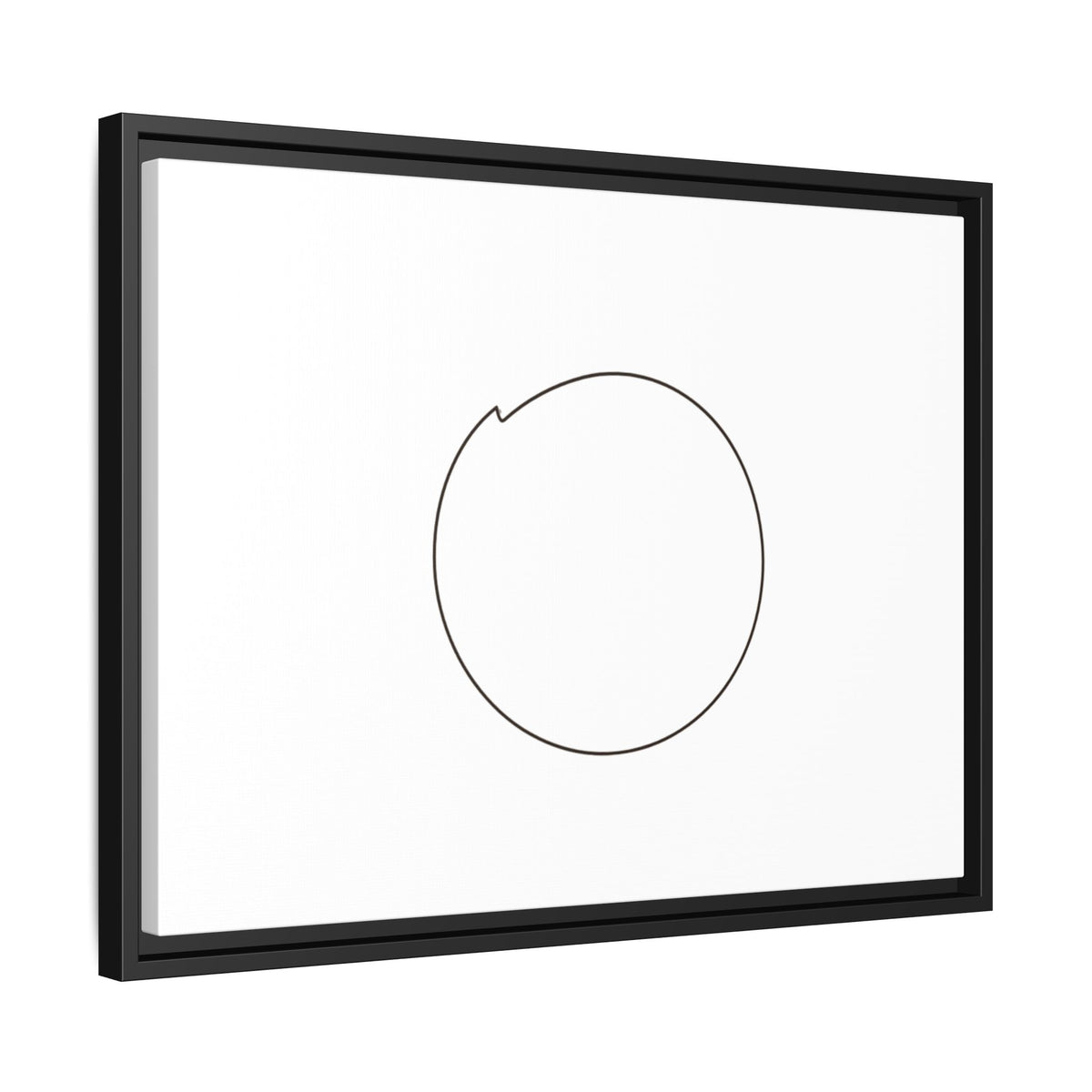 Framed matte canvas wall art featuring a minimal circular line design, by Printify, showcasing modern abstract decor.