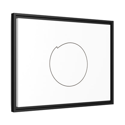 Framed matte canvas wall art featuring a minimal circular line design, by Printify, showcasing modern abstract decor.