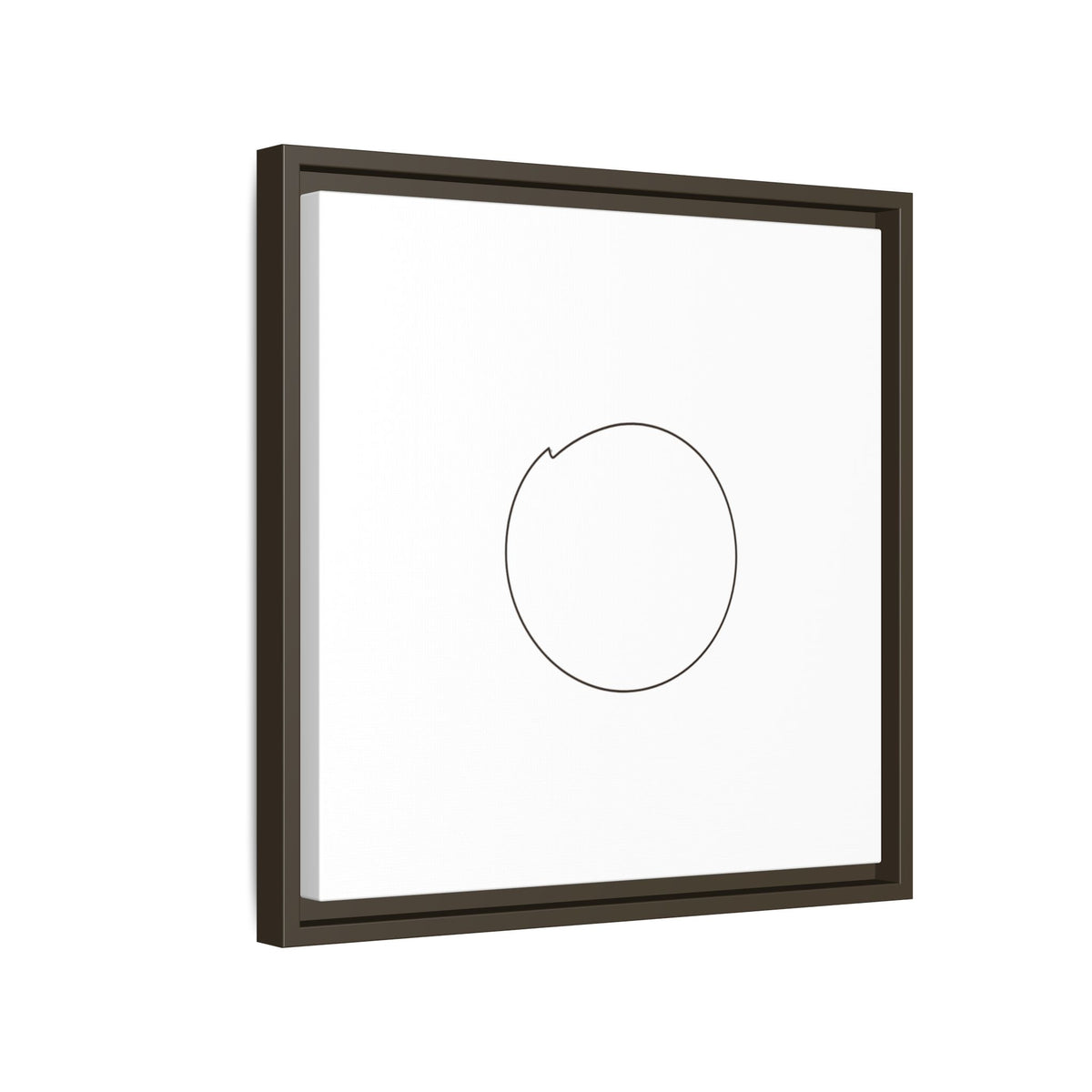 Framed matte canvas wall art featuring a minimal circular line design, perfect for modern home decor by Printify.