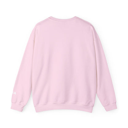 USA crewneck sweatshirt by Printify featuring patriotic design, cozy fit, perfect for casual wear and seasonal comfort.
