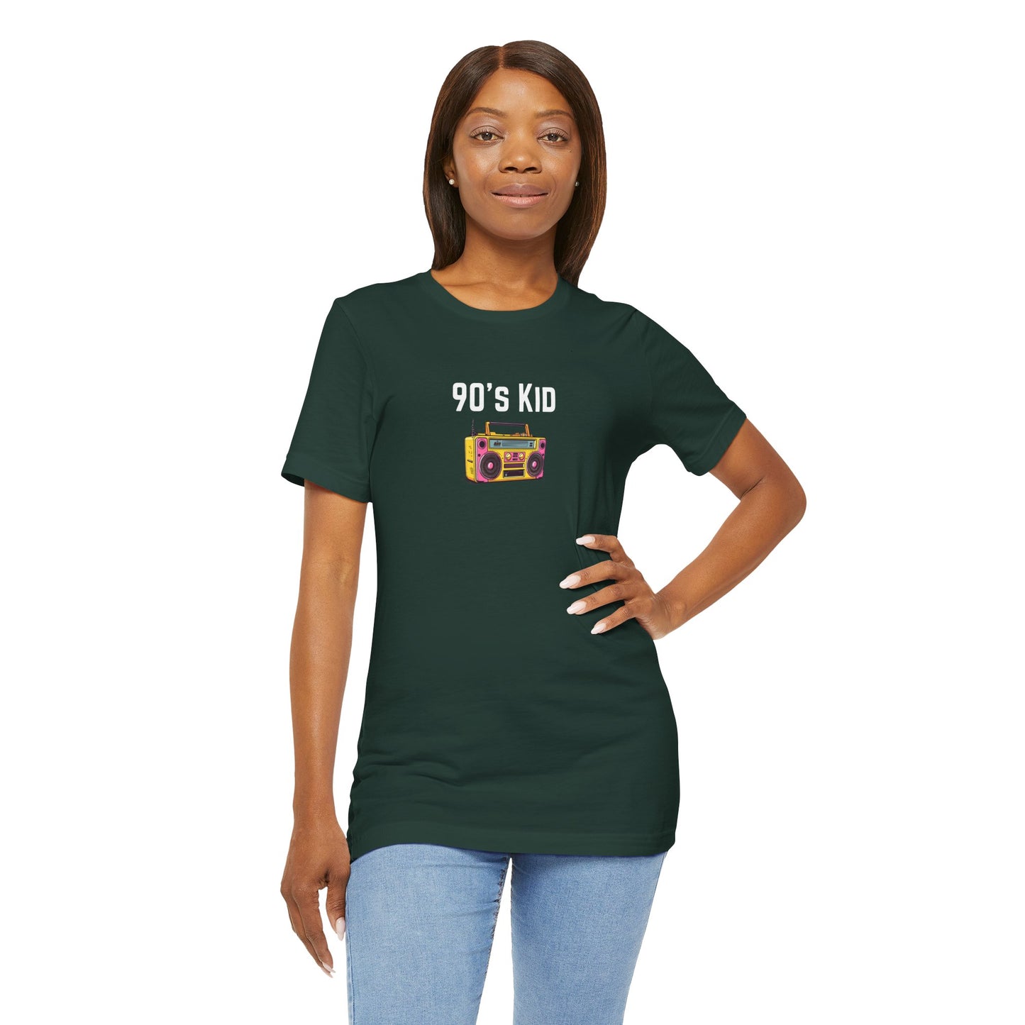 Retro Boombox Tee — 90s Kid Graphic T-Shirt