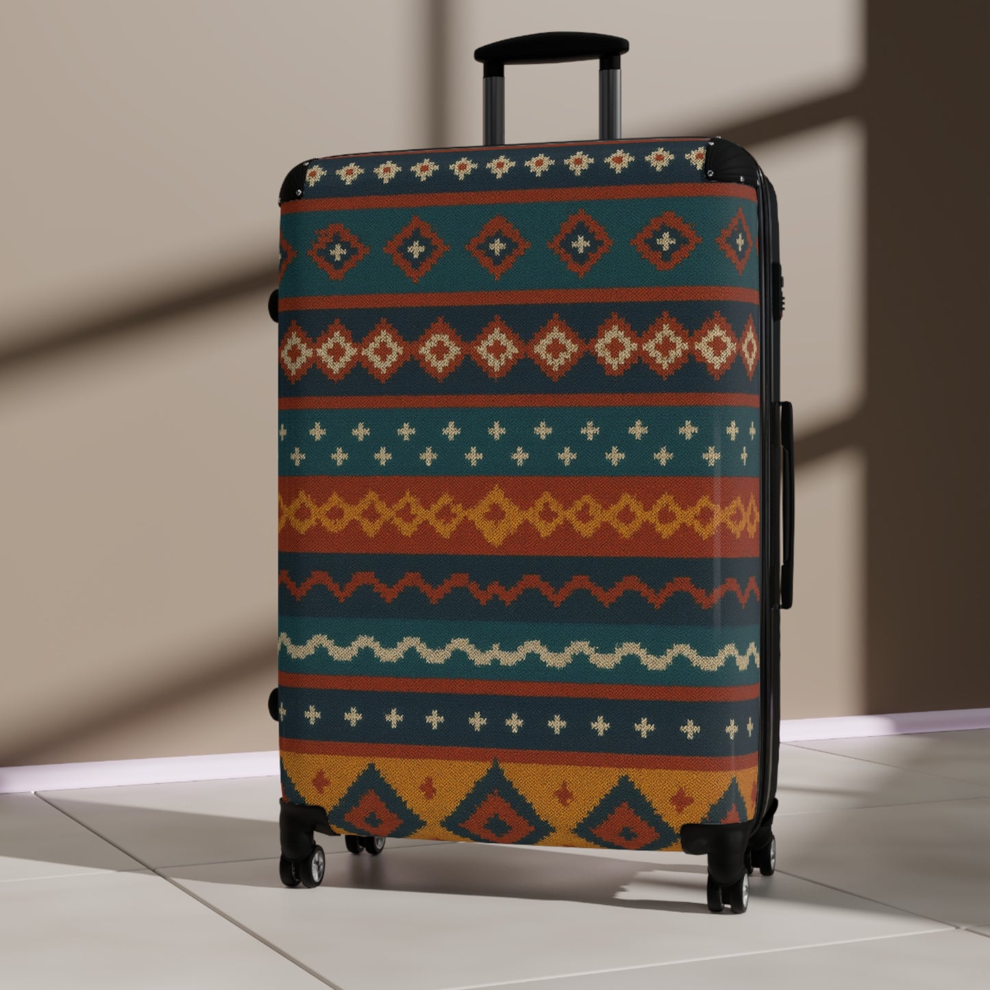 Southwestern Pattern Carry-On Suitcase — Boho Tribal Travel Luggage
