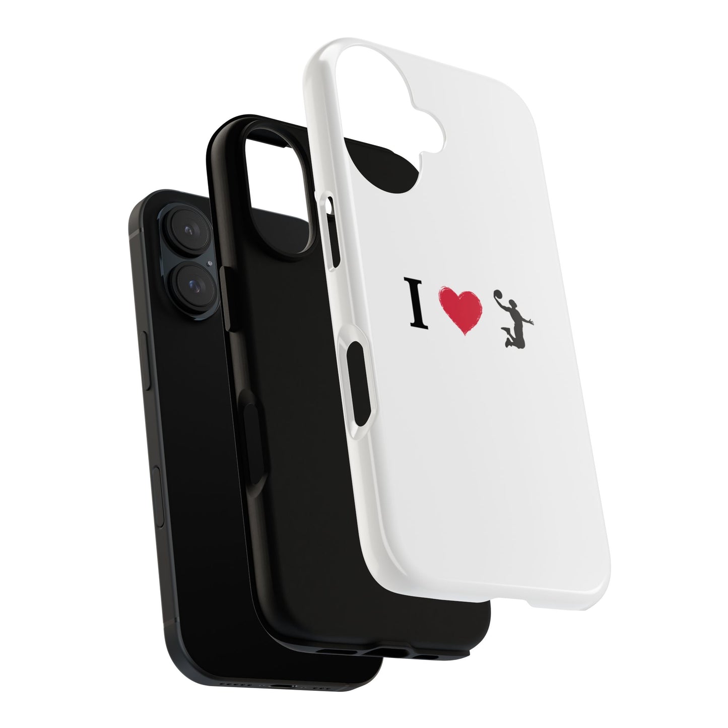 I Love Basketball Phone Case, Sporty Cell Cover, Basketball Gift for Players, Tough Cases, Love for Sports Accessories - TRV