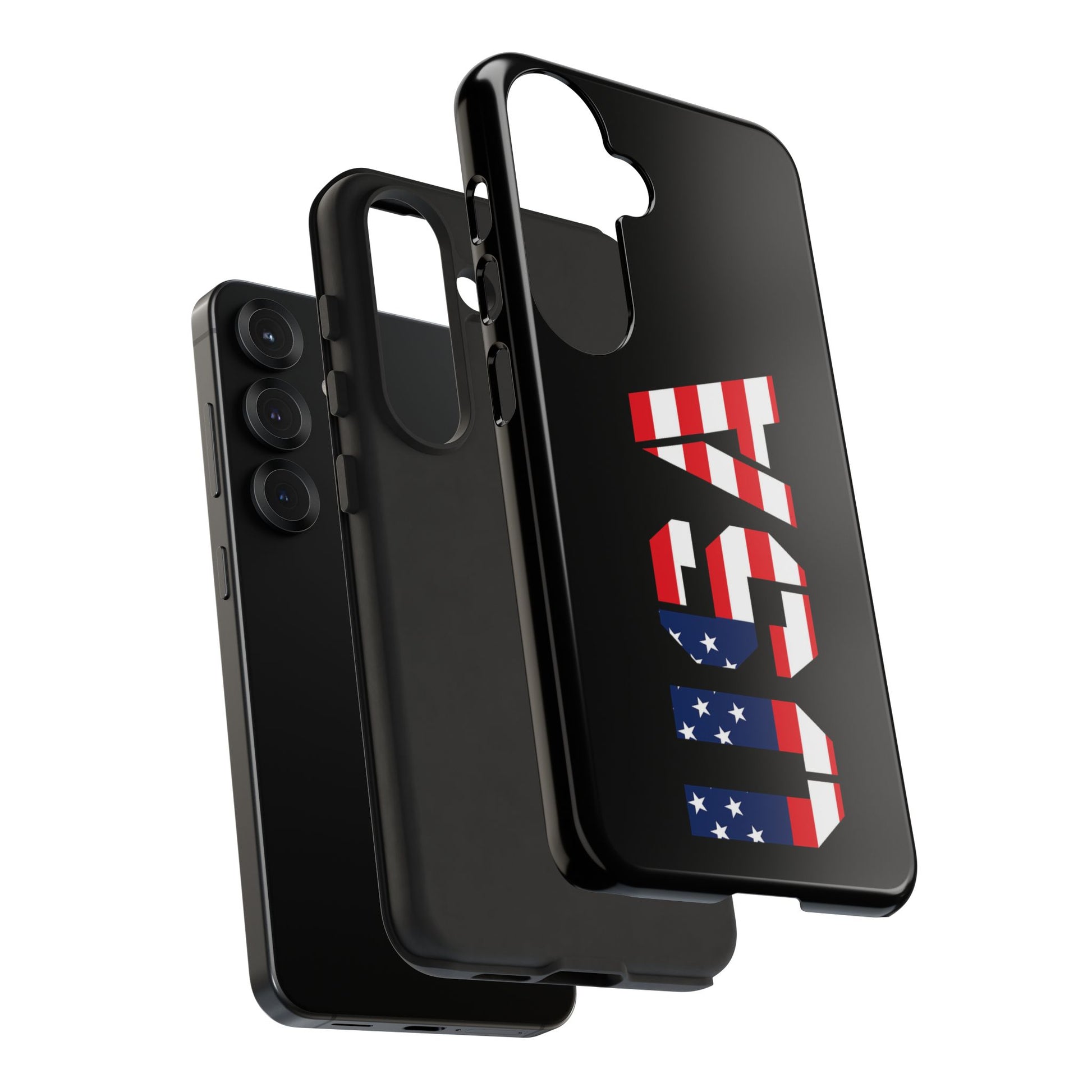 USA Phone Case with American flag design, durable tough case for smartphones, by Printify.
