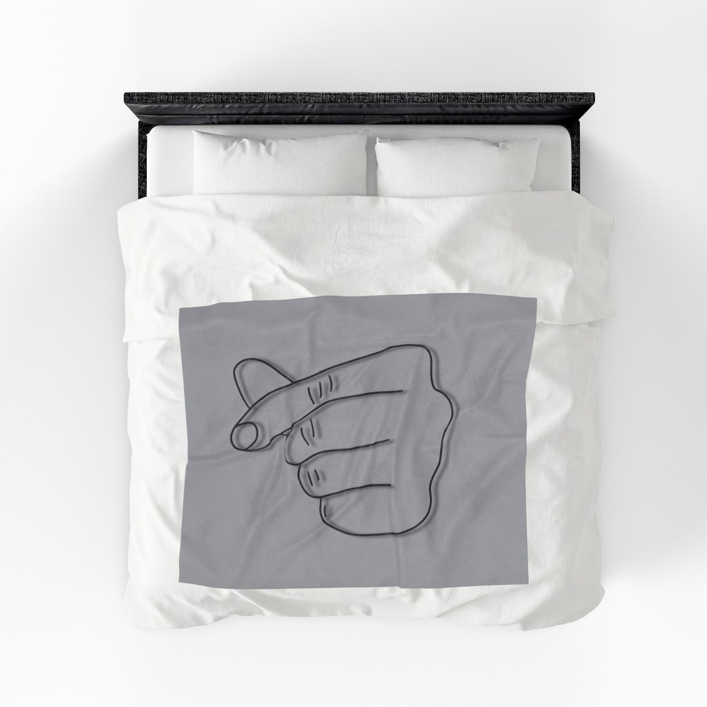 Soft velveteen plush blanket with heart gesture print, ideal for cozy home decor and gifting, by Printify.