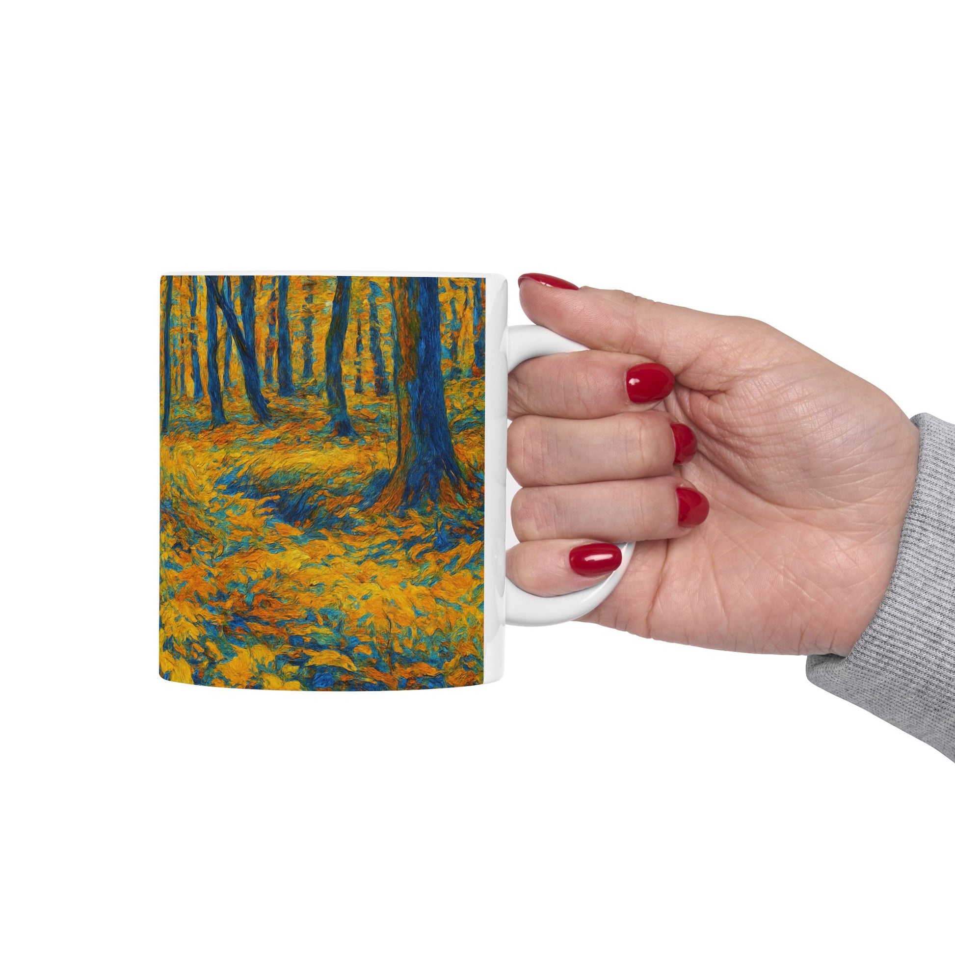 Ceramic Mug - Autumn Forest, Cozy Drinks, Hot Beverages, Nature Lovers Gift, Fall Decor - TRV