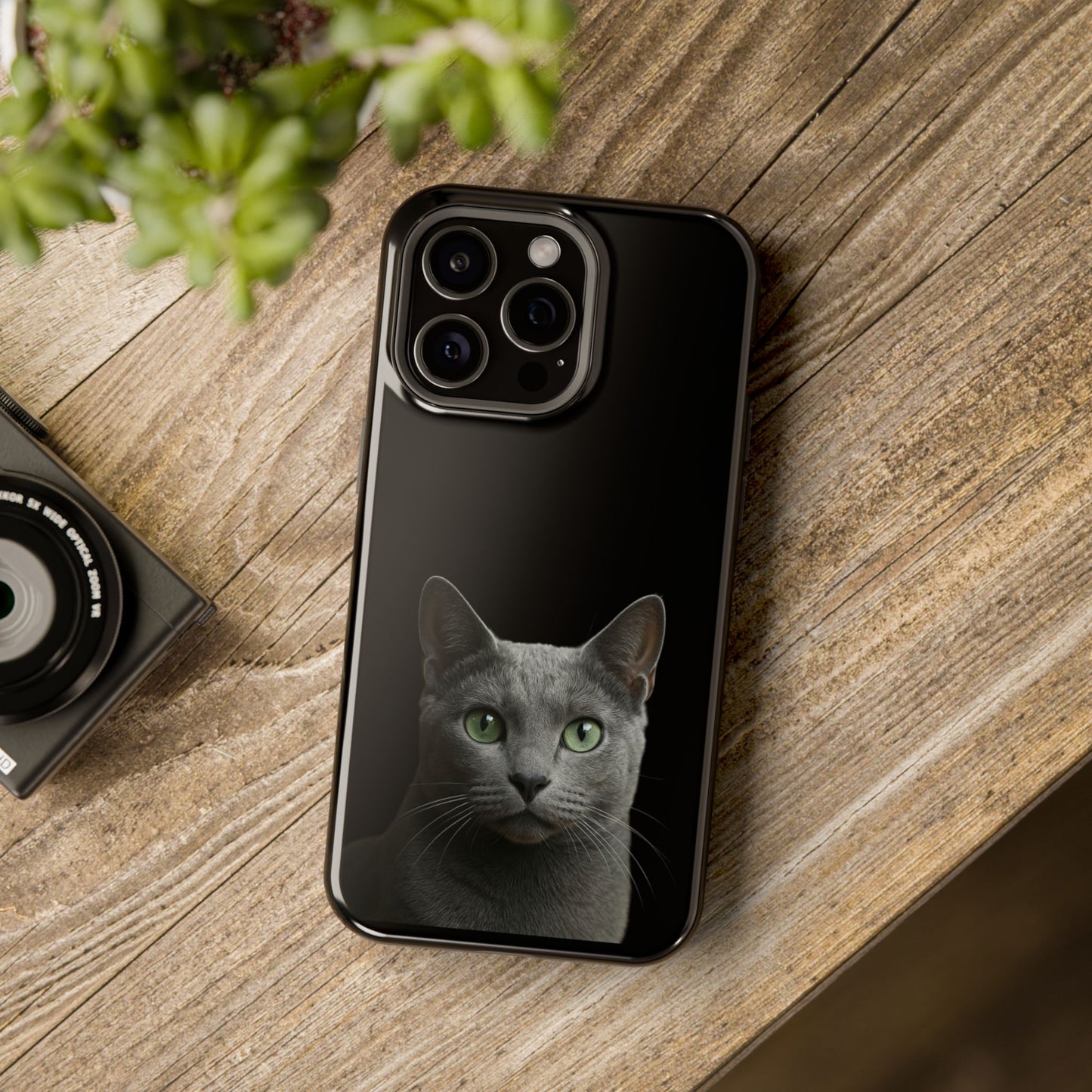 Russian Blue Cat Phone Case — Magnetic Impact-Resistant iPhone Cover