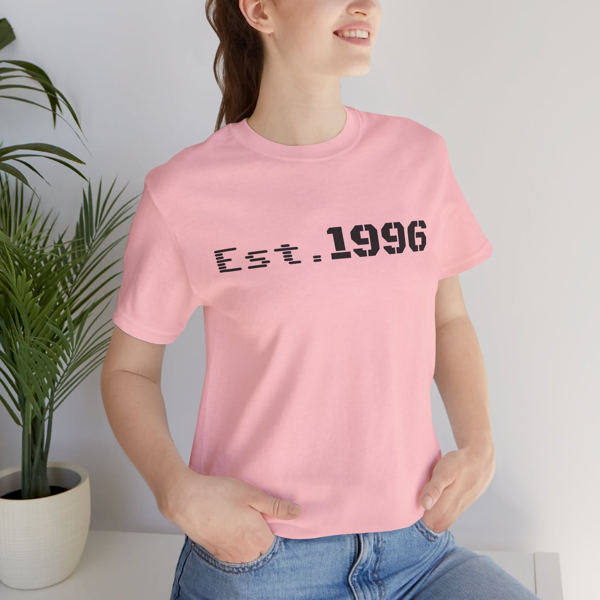 Vintage Est. 1996 T-shirt by Printify featuring a classic design, perfect for birthday celebrations and vintage style enthusiasts.