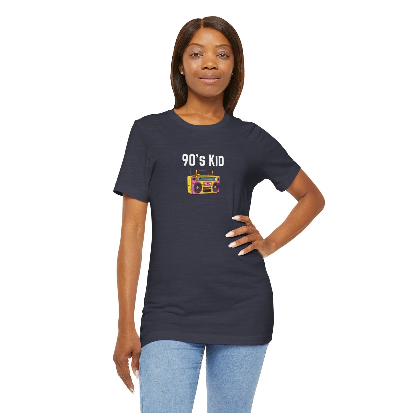Retro Boombox Tee — 90s Kid Graphic T-Shirt