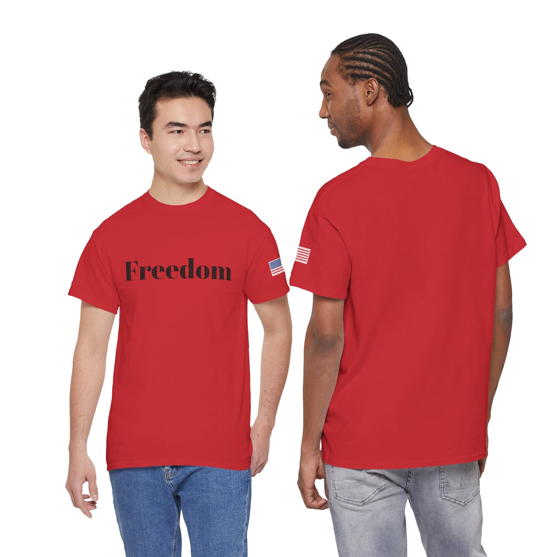 Freedom script tee | T-Shirt, American flag sleeve - TRV