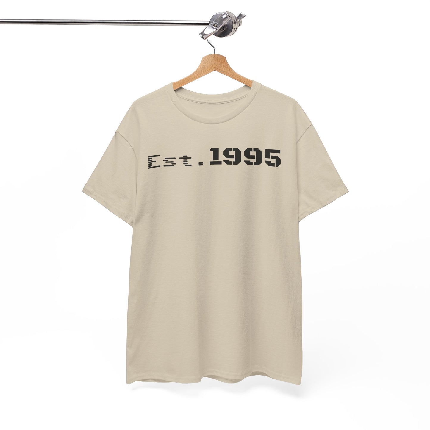 Unisex Heavy Cotton Tee - Est. 1995, Vintage Birthday Gift, Customizable Tee, Retro Unisex Shirt, Casual Everyday Wear