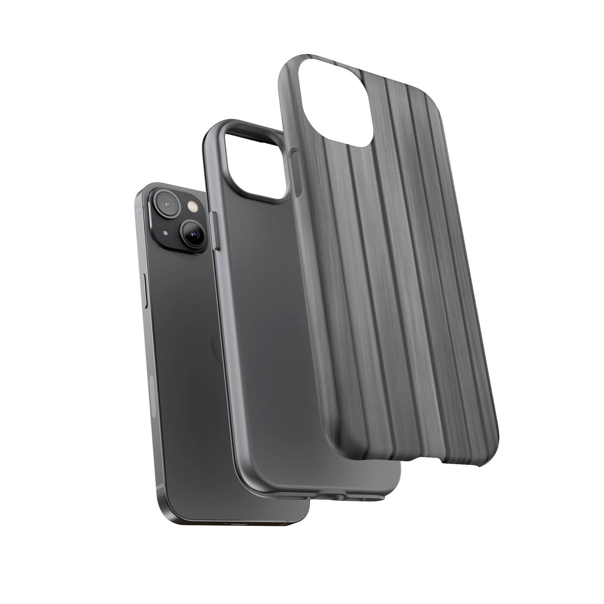 Ribbed metal texture phone case for iPhone by Printify, showing a tough protective cover with a sleek, textured design.