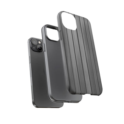 Ribbed metal texture phone case for iPhone by Printify, showing a tough protective cover with a sleek, textured design.