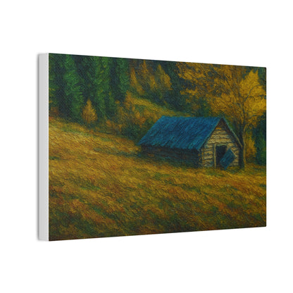 Rustic Canvas Wall Art, Nature Landscape Painting, Autumn Decor, Farmhouse Wall Art, Cozy Home Decoration - TRV