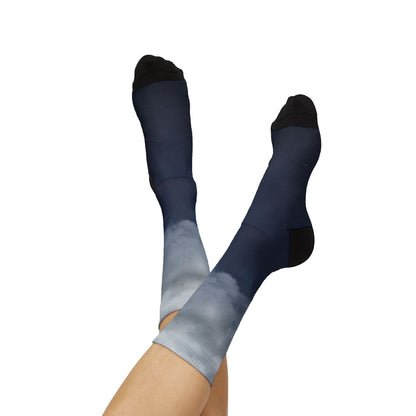 Night Sky Cloud Pattern Socks | Sublimation Crew Socks