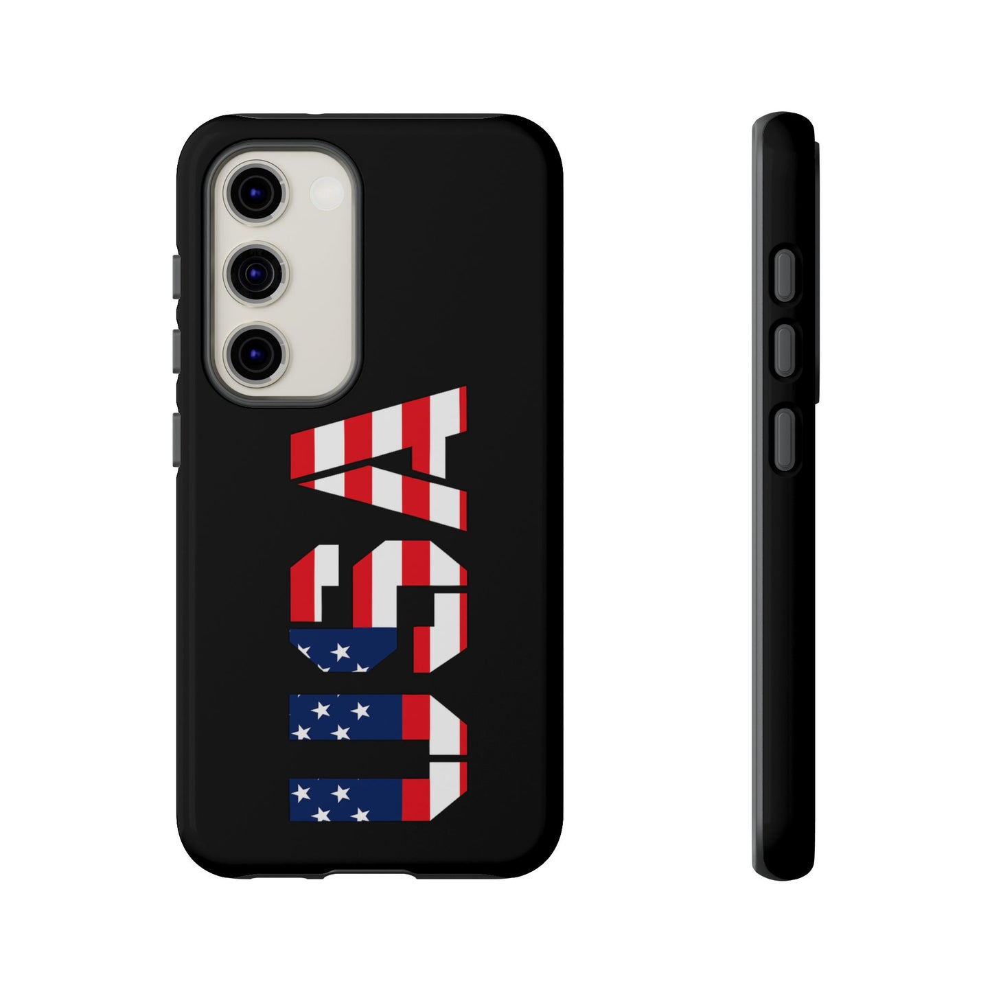 Patriotic American flag phone case by Printify, featuring a tough protective design for smartphones with bold flag graphics.