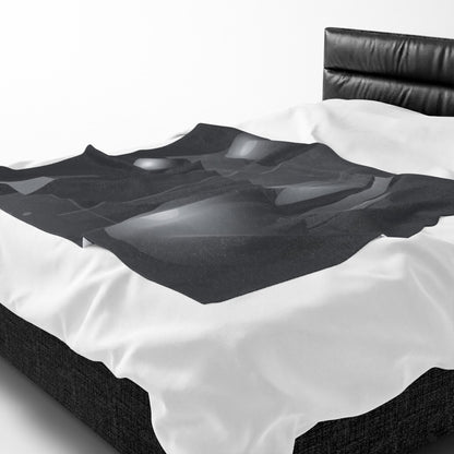 3D Geometric Spheres Velveteen Plush Blanket | Abstract Cube & Sphere Design