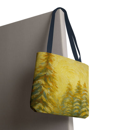 Eco-friendly canvas tote bag with artistic abstract design, ideal for beach or casual use, by Printify.
