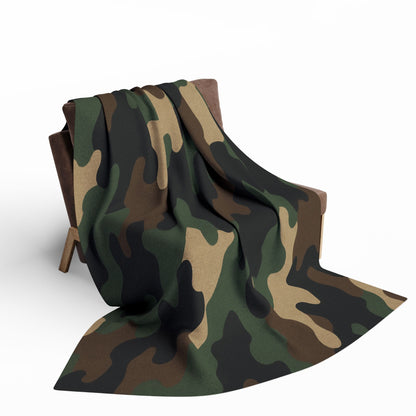 Camouflage Arctic Fleece Blanket for Cozy Comfort, Tactical Gift, Camping Blanket, Home Decor, Outdoor Adventures