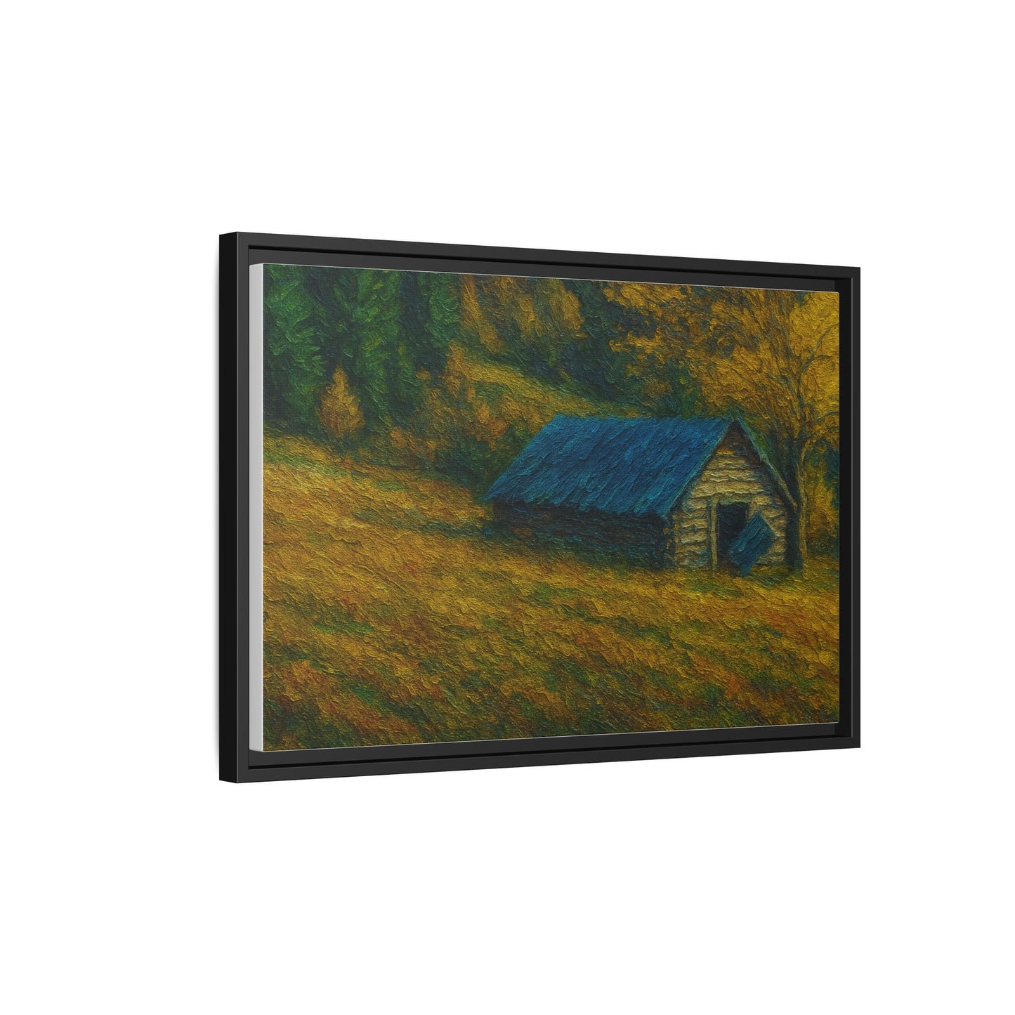 Framed Matte Canvas Print, Rustic Artwork, Farmhouse Decor, Nature Wall Art, Gift for Home, Autumn Decor, Landscape Painting
