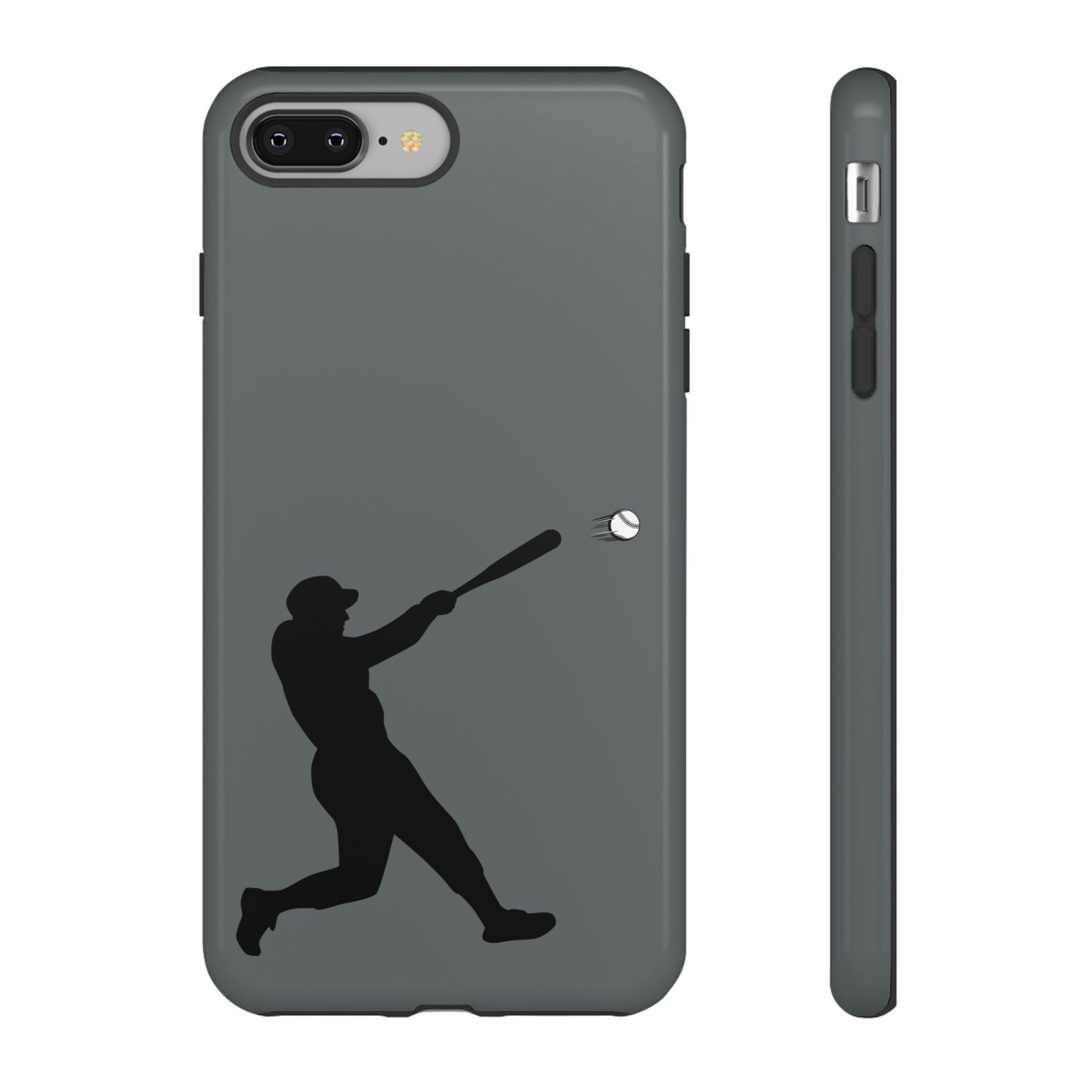 Printify baseball batter phone case, tough protective smartphone cover featuring a baseball player design for fans.