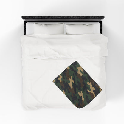Cozy Camouflage Velveteen Plush Blanket | Ideal for Campouts, Living Room Decor, Gift for Him, Outdoor Adventures, Soft Throw - TRV