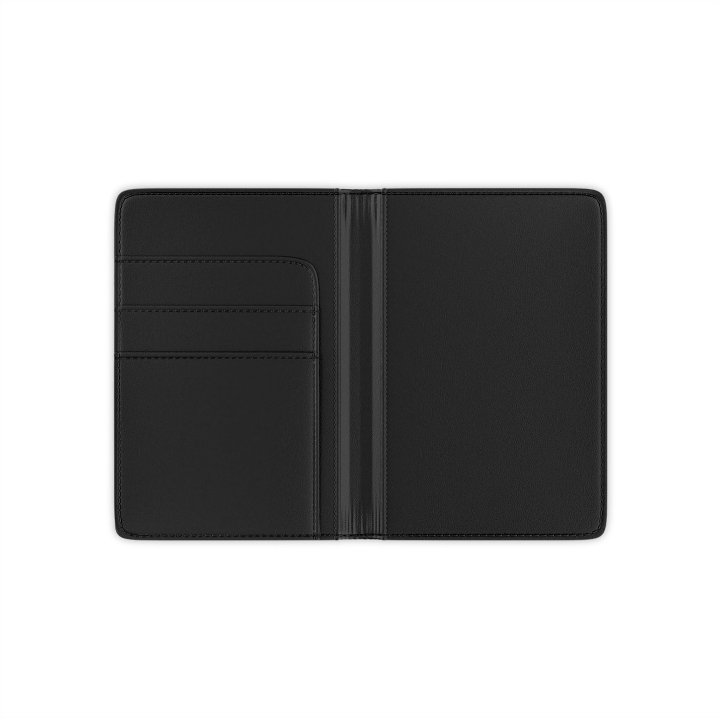 Leather passport cover with monogram initials, stylish travel accessory, designed for secure and elegant passport protection.