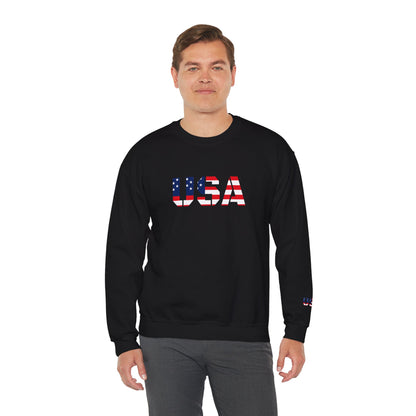 USA Flag Unisex Crewneck Sweatshirt, Cozy Apparel, Casual Wear, Independence Day Gift, Americana Style