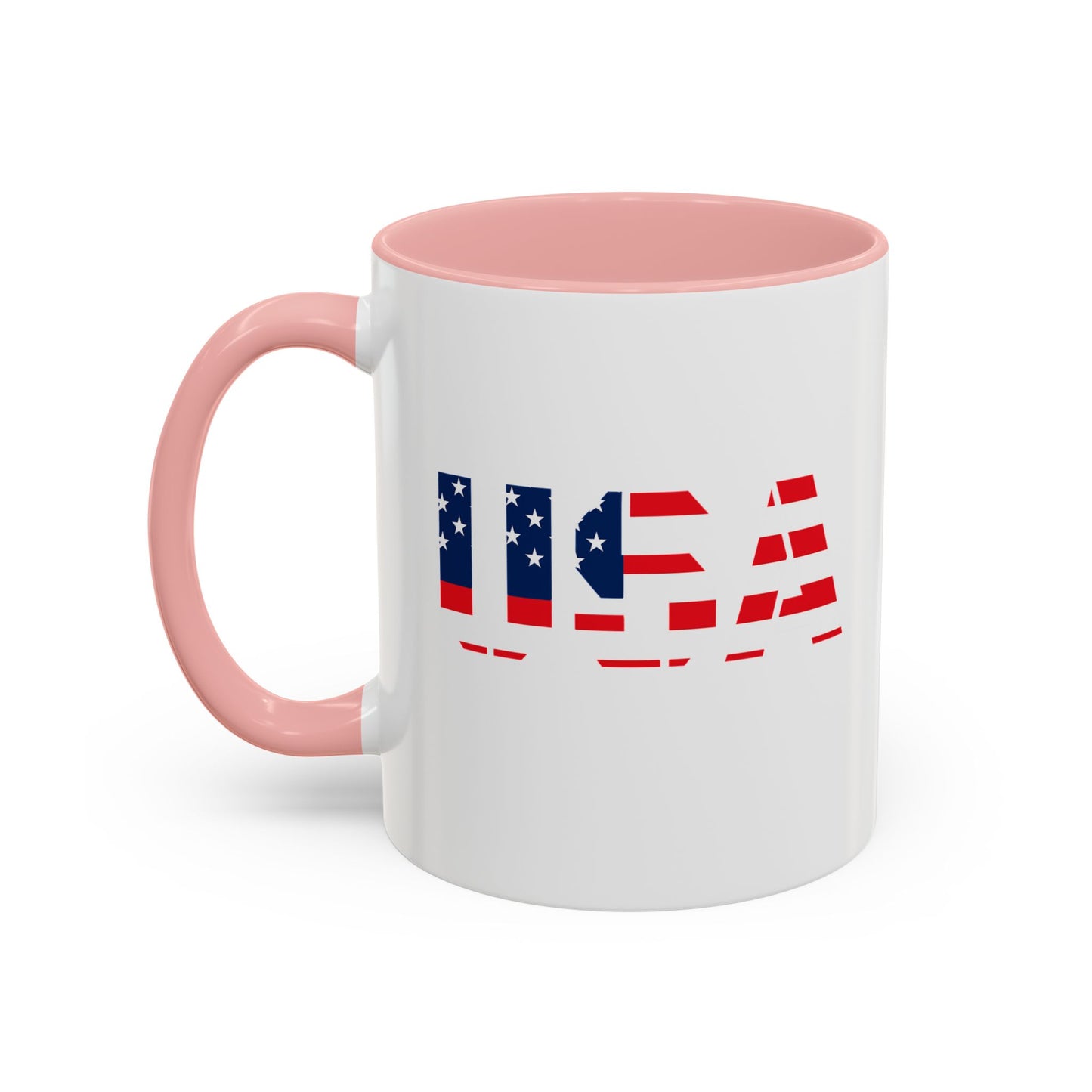 USA Flag Accent Coffee Mug — Patriotic 11/15oz Ceramic Coffee Cup