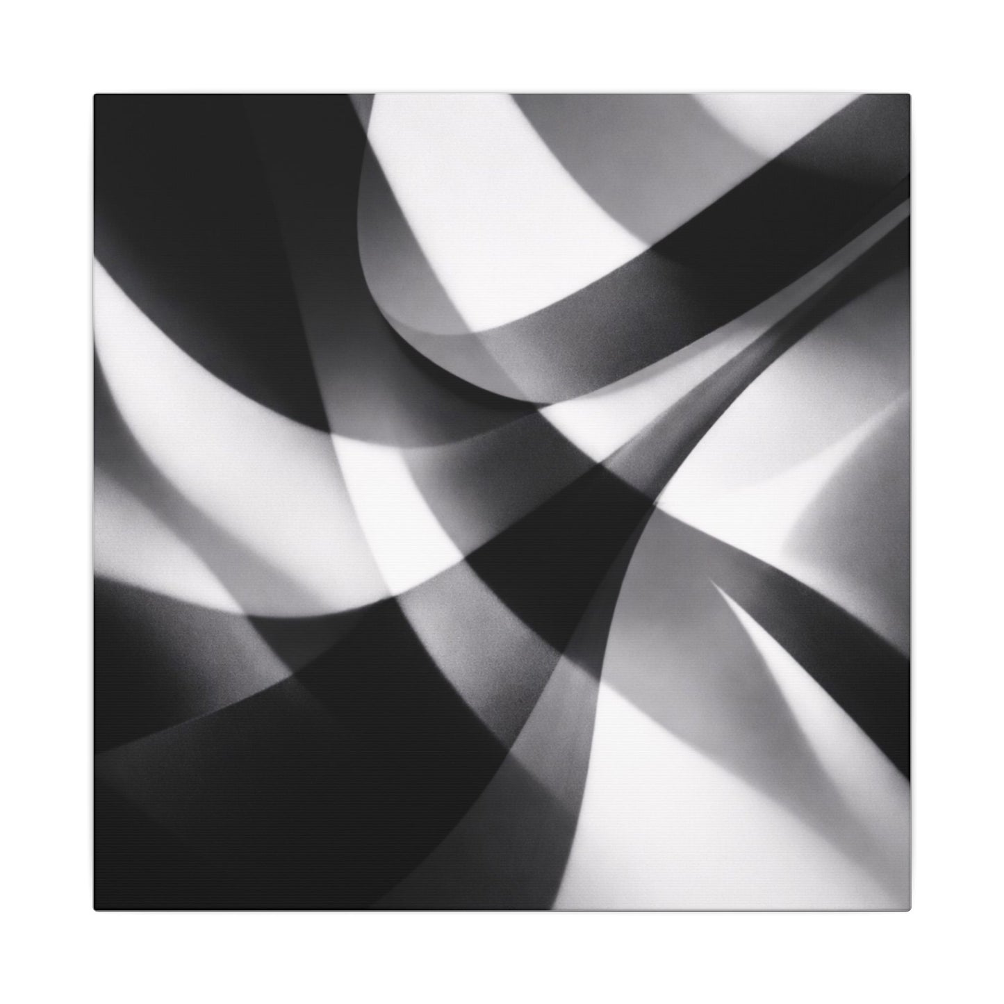 Abstract Black and White Swirl Matte Canvas