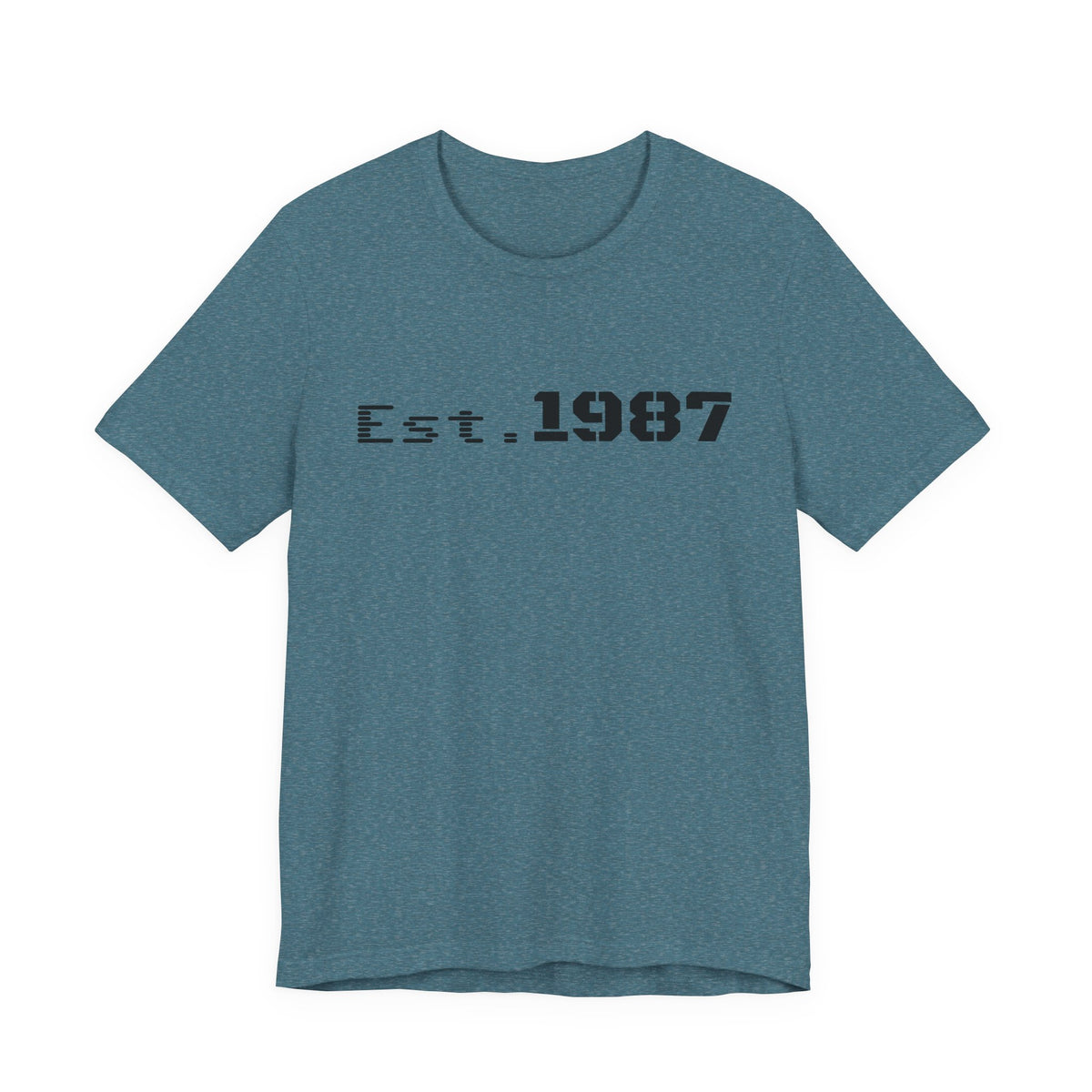 Vintage Est. 1987 T-Shirt by Printify featuring classic design and bold "Born 1987" print on a comfortable cotton tee.