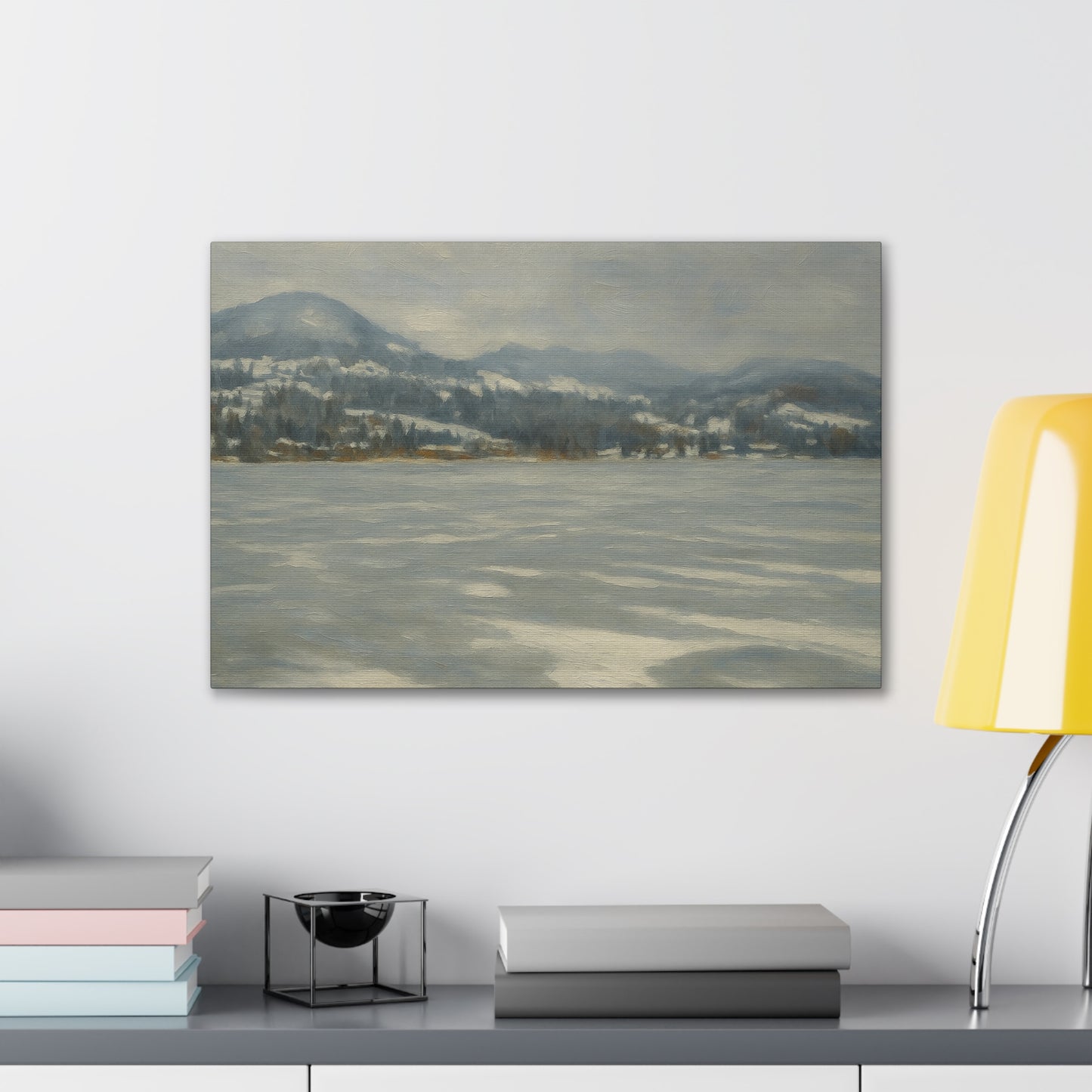 Serene Landscape Canvas Art, Tranquil Wall Decor, Perfect for Home, Office, or Gift, Ideal for Winter Holidays, Cozy Vibes, Scenic Artwork