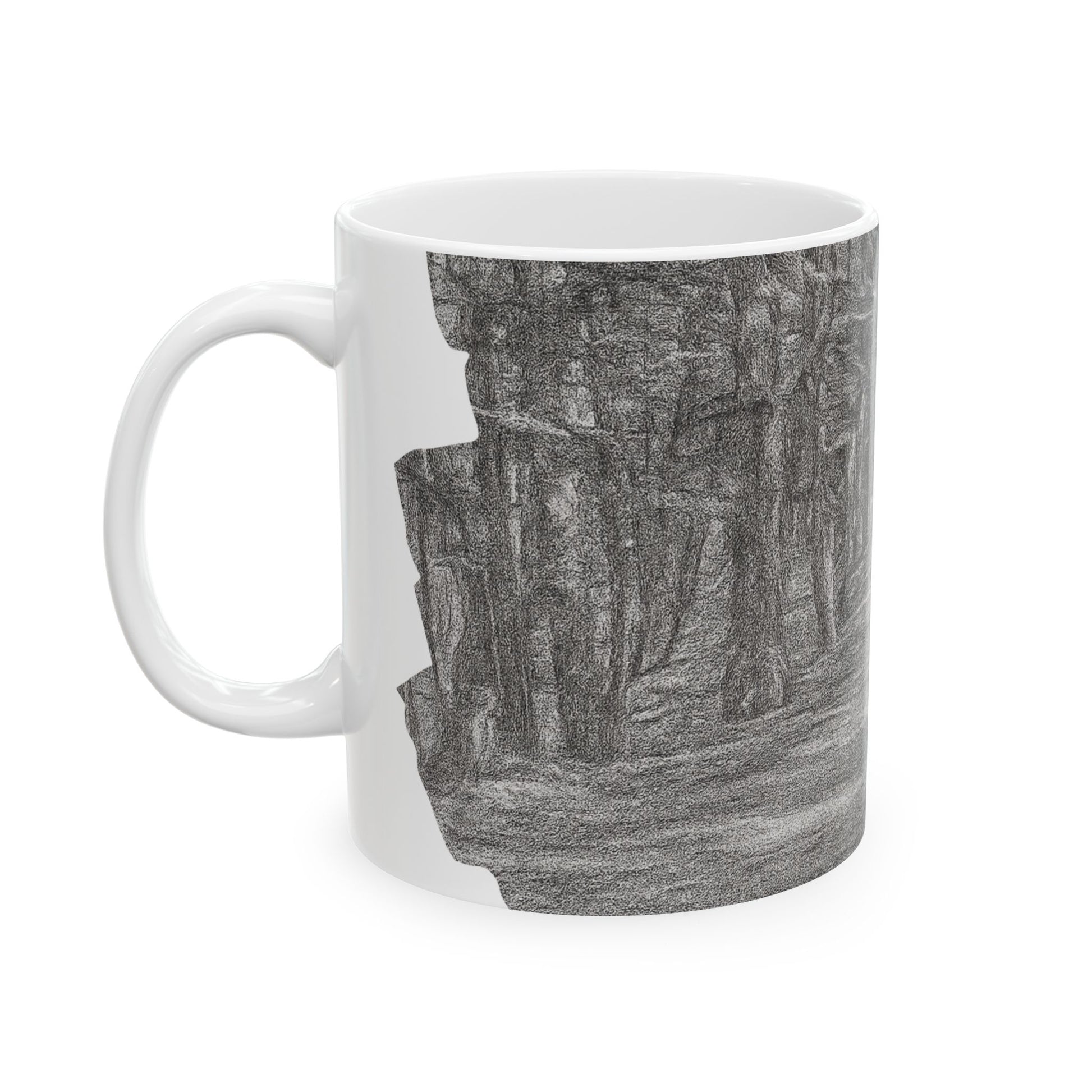 Nature-Inspired Abstract Ceramic Mug | Forest Path Design | Cozy Gift for Coffee Lovers | Home Decor | Nature Lover's Mug - TRV