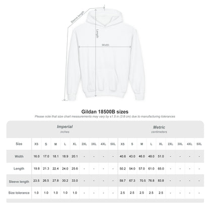 Youth baseball silhouette hoodie for kids, featuring a baseball player design on a comfortable pullover sweatshirt by Printify.