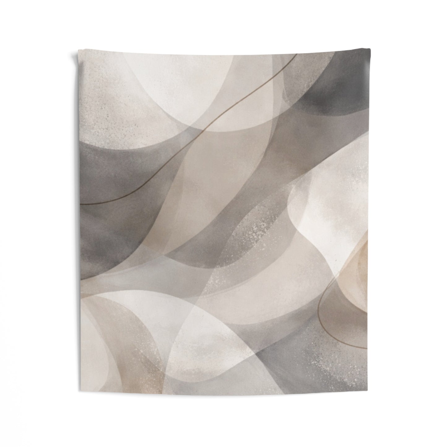 Abstract Neutral Waves Wall Tapestry — Modern Minimalist Home Decor