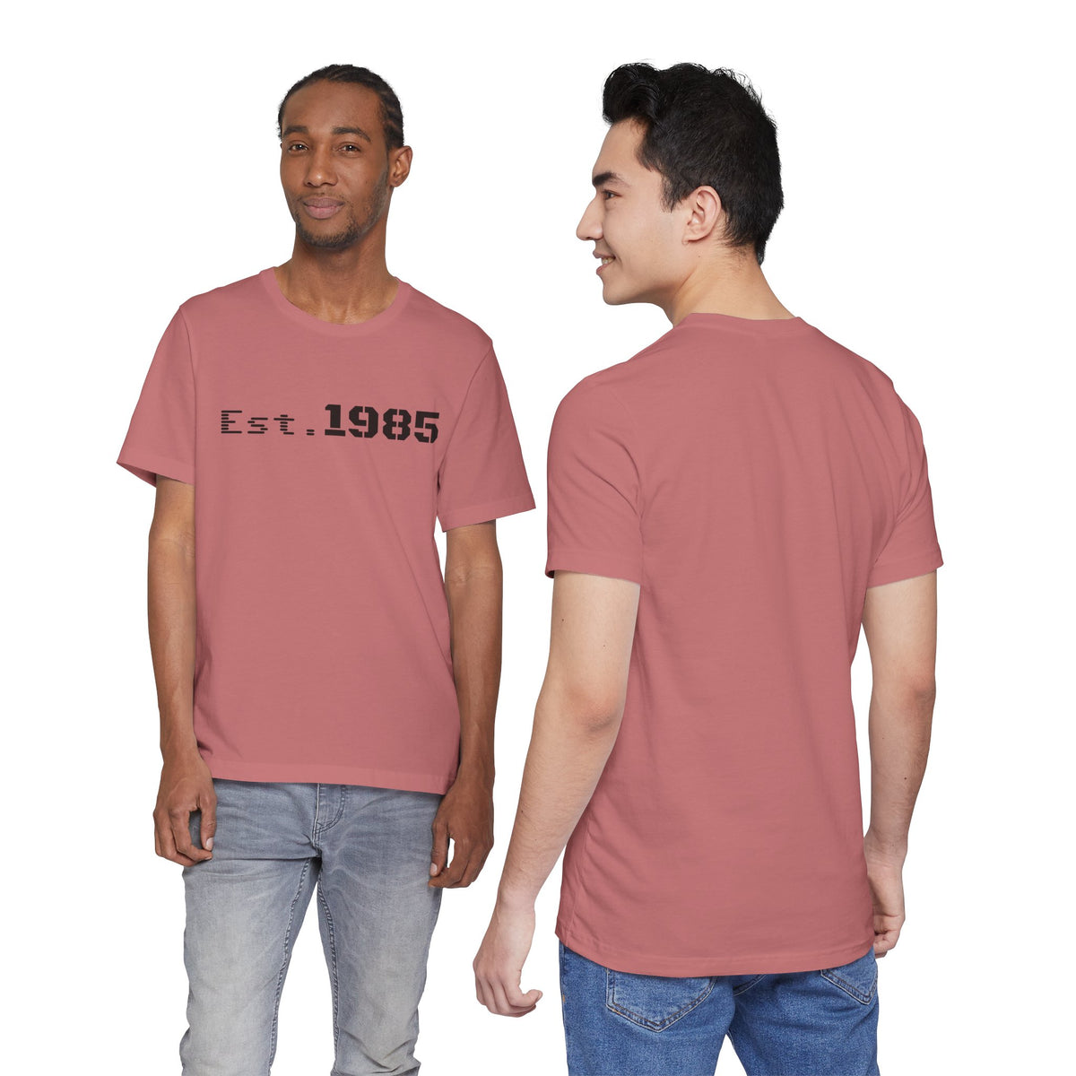 Vintage-style Printify T-shirt featuring "Est. 1985" graphic design on a casual cotton tee.