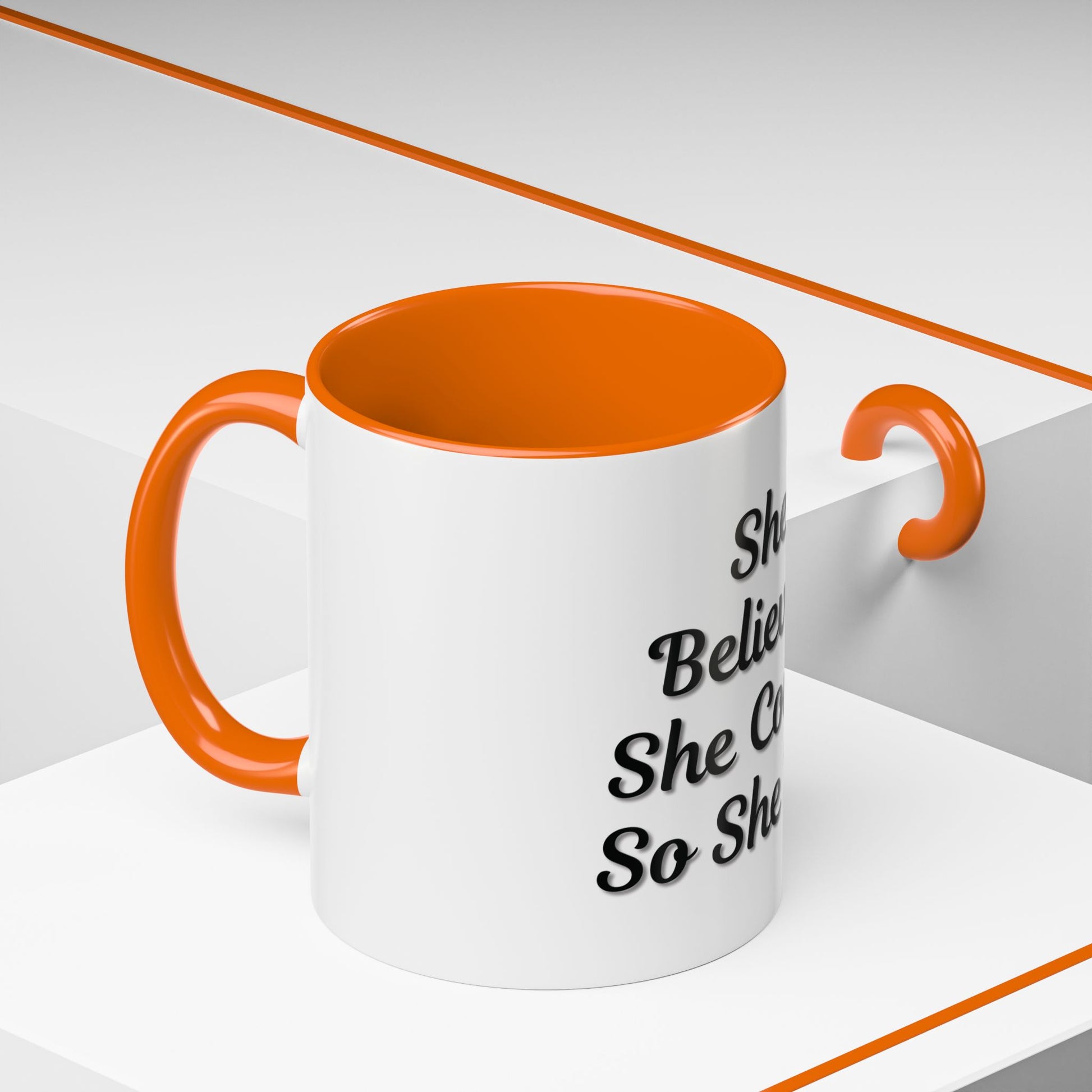 Inspiring Accent Coffee Mug - 'She Believed She Could, So She Did' - 11oz & 15oz - TRV