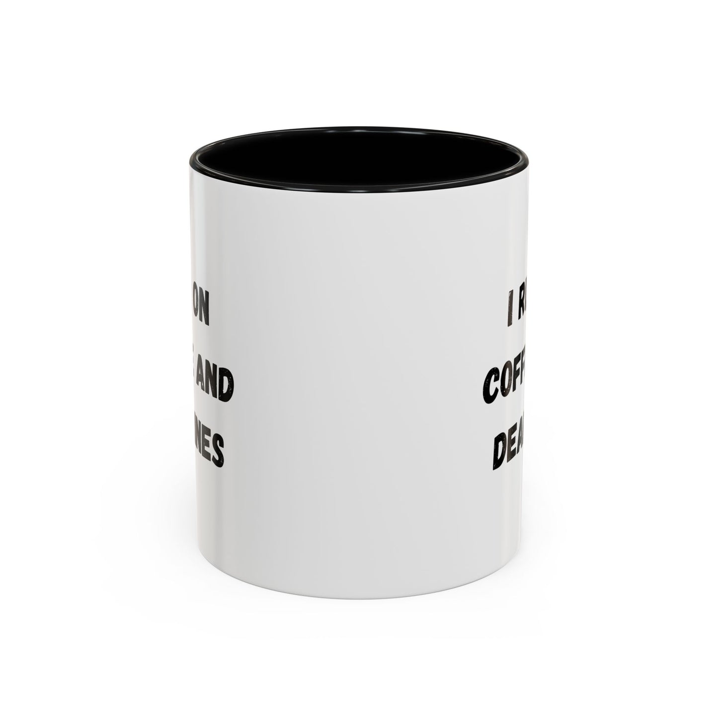 I Run on Coffee and Deadlines Mug, Motivational Coffee Cup, Office Mug, Gift for Writers, Caffeine Lover's Mug, Funny Coffee Cup