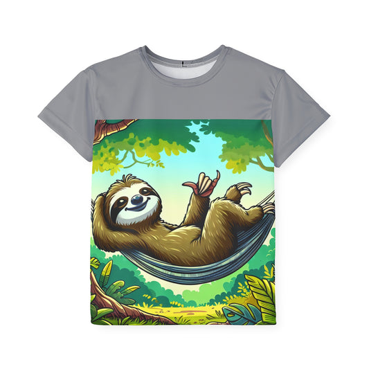 Sloth-Inspired Kids Sports Jersey - Playful, Fun, Athletic Wear for Young Sport Enthusiasts, Birthday Gift, Summer Camp, Outdoor Play - TRV