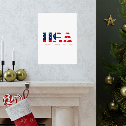 USA Patriotic Wall Art Poster, Red White Blue Home Decor, Fourth of July Decoration, American Flag Art, Independence Day Gift