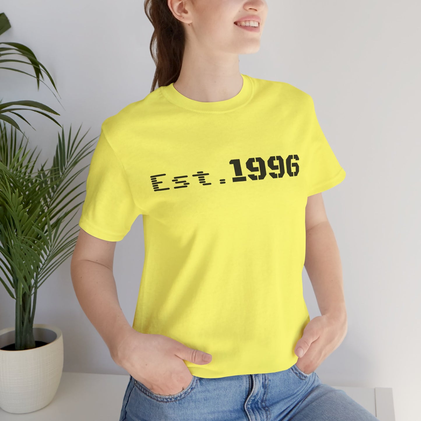 Vintage Est. 1996 T-shirt by Printify featuring classic design, perfect for birthday gifts and celebrating birth years.