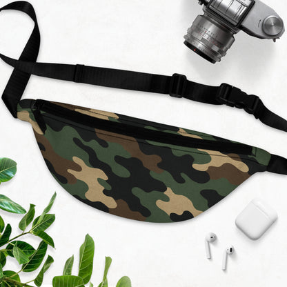 Camo Fanny Pack, Trendy Hip Bag, Outdoor Waist Bag, Festival Accessory, Travel Belt Bag, Stylish Utility Bag