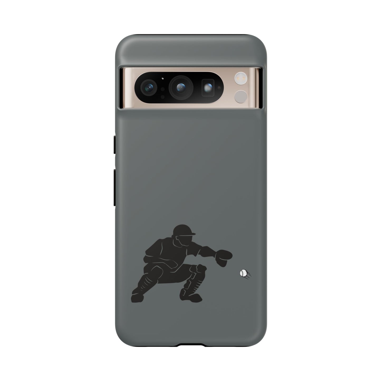Printify baseball catcher phone case, tough protective cover with detailed catcher design for smartphone protection.