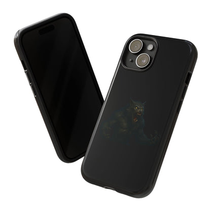 Dark monster graphic werewolf phone case by Printify, tough protective cover for smartphones with a fierce, detailed design.