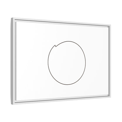 Framed matte canvas wall art featuring a minimal circular line design, by Printify, displayed on a wall.