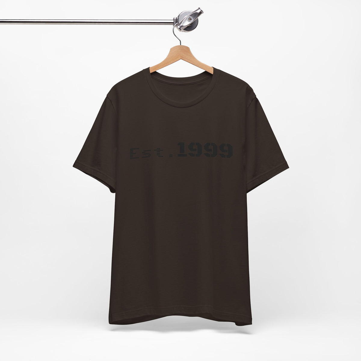 Vintage minimalist "Est. 1999" T-shirt by Printify featuring simple typography on a classic cotton tee.