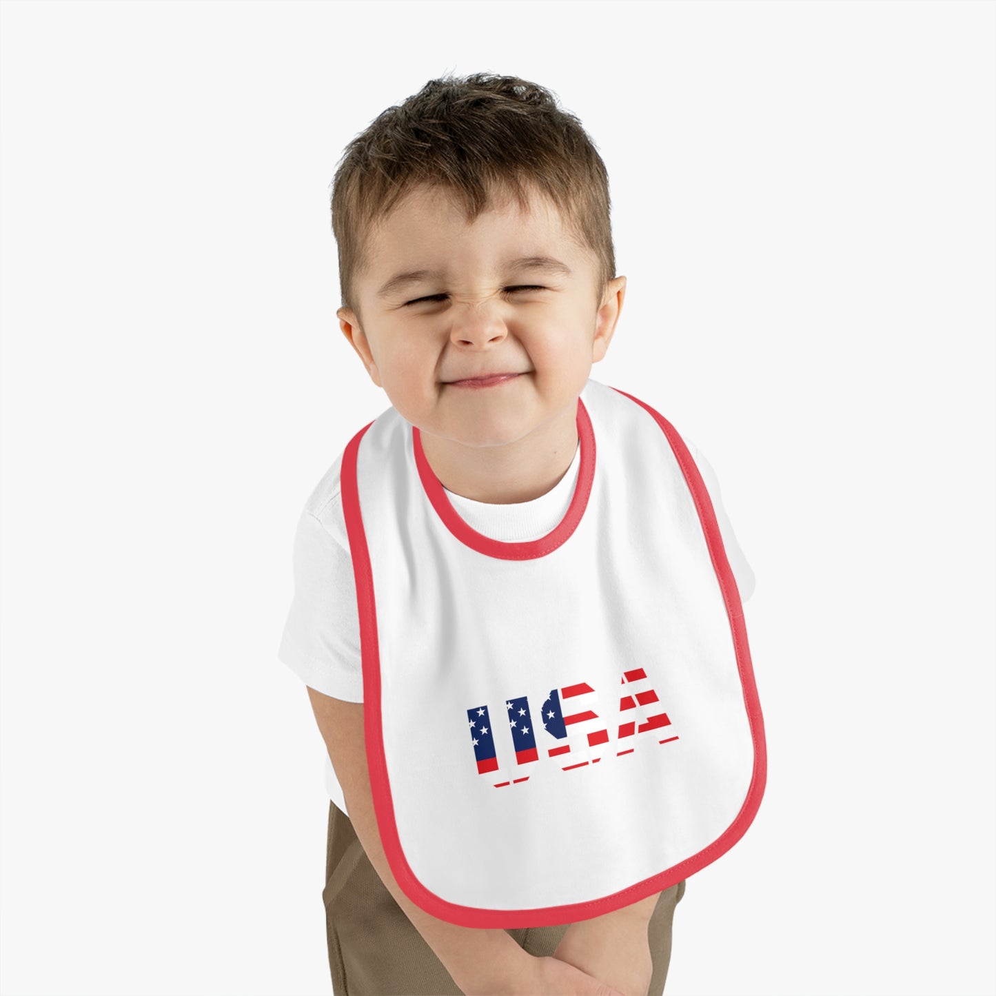 USA Bib for Babies, Americana Baby Bib, Infant Dining Essential, Gift for New Parents, Baby Shower, Fourth of July - TRV